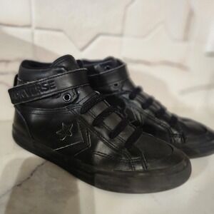 Converse Pro Blaze Strap Youth Leather High Top Sneakers Black US 3